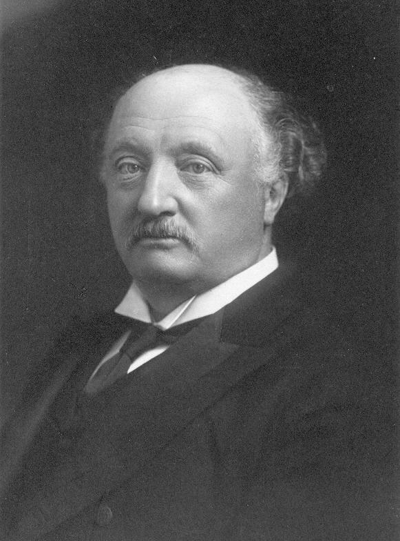 Black-and-white portrait of Sir John Stainer, the Victorian editor associated with this source edition